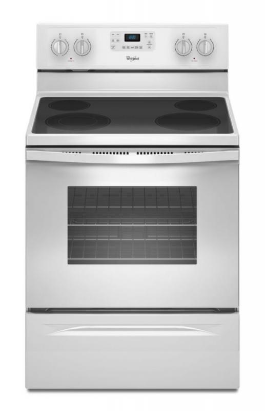 Whirlpool 5.3 cu. ft. Free-Standing Electric Range with EasyWipe Ceramic Glass Cooktop in White
