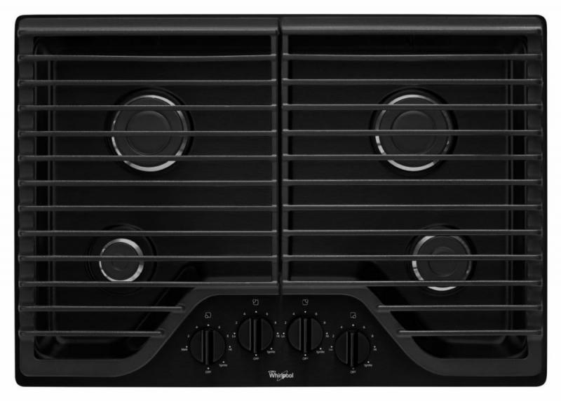 Whirlpool 30-inch Gas Cooktop with Multiple SpeedHeat Burners in Black