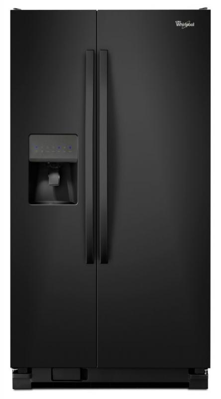 Whirlpool 21.2 cu. ft. Side-by-Side Refrigerator with Water Dispenser in Black