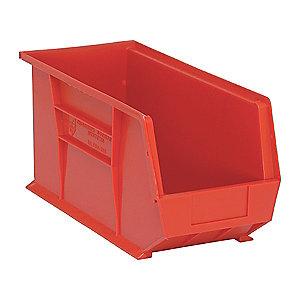 Quantum Hang and Stack Bin, Red, 18" Outside Length, 8-1/4" Outside Width, 9" Outside Height