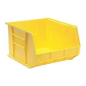 Quantum Hang and Stack Bin, Yellow, 18" Outside Length, 16-1/2" Outside Width, 11" Outside Height