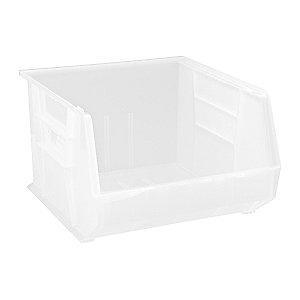 Quantum Hang and Stack Bin, Clear, 18" Outside Length, 16-1/2" Outside Width, 11" Outside Height