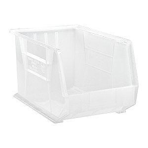 Quantum Hang and Stack Bin, Clear, 18" Outside Length, 11" Outside Width, 10" Outside Height