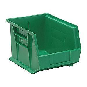 Quantum Hang and Stack Bin, Green, 10-3/4" Outside Length, 8-1/4" Outside Width, 7" Outside Height