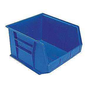 Quantum Hang and Stack Bin, Blue, 18" Outside Length, 16-1/2" Outside Width, 11" Outside Height