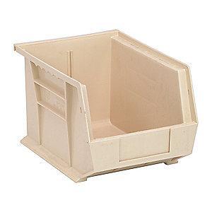 Quantum Hang and Stack Bin, Ivory, 10-3/4" Outside Length, 8-1/4" Outside Width, 7" Outside Height