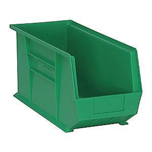 Quantum Hang and Stack Bin, Green, 18" Outside Length, 8-1/4" Outside Width, 9" Outside Height