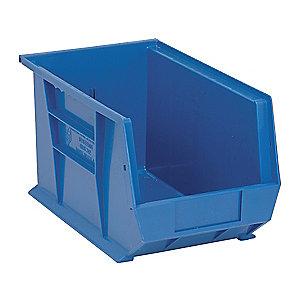 Quantum Hang and Stack Bin, Blue, 13-5/8" Outside Length, 8-1/4" Outside Width, 8" Outside Height