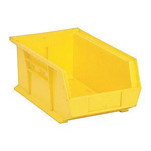Quantum Hang and Stack Bin, Yellow, 13-5/8" Outside Length, 8-1/4" Outside Width, 6" Outside Height