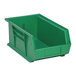 Quantum Hang and Stack Bin, Green, 13-5/8" Outside Length, 8-1/4" Outside Width, 6" Outside Height
