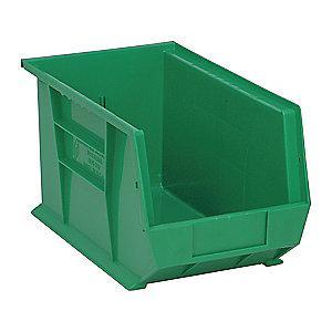 Quantum Hang and Stack Bin, Green, 13-5/8" Outside Length, 8-1/4" Outside Width, 8" Outside Height