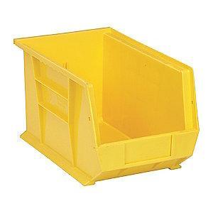 Quantum Hang and Stack Bin, Yellow, 13-5/8" Outside Length, 8-1/4" Outside Width, 8" Outside Height