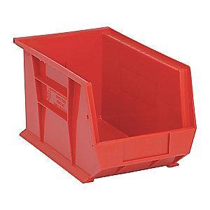 Quantum Hang and Stack Bin, Red, 13-5/8" Outside Length, 8-1/4" Outside Width, 8" Outside Height