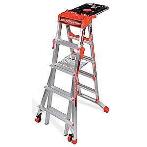 Little Aluminum Multipurpose Ladder, 8 ft. Extended Ladder Height, 300 lb. Load Capacity