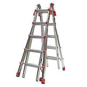 Little Aluminum Multipurpose Ladder, 19 ft. Extended Ladder Height, 300 lb. Load Capacity