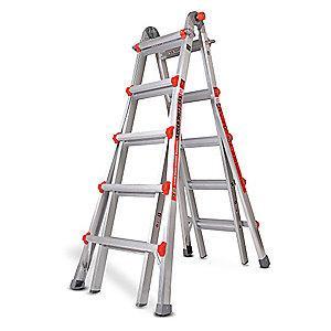 Little Aluminum Multipurpose Ladder, 19 ft. Extended Ladder Height, 375 lb. Load Capacity