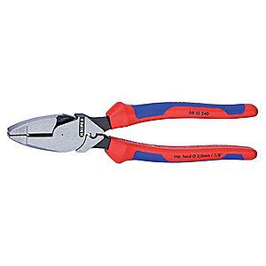 Knipex Linemans Plier, 9-1/2" Overall Length, Handle Type: Ergonomic
