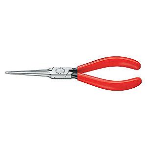 Knipex Long Nose Plier, 6-1/4" Overall Length, 1-3/16" Max. Jaw Opening, Smooth Gripping Surface