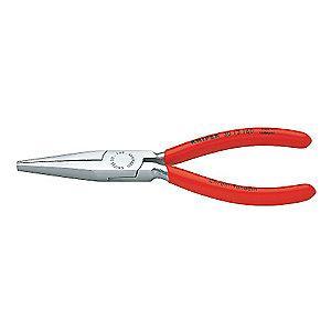 Knipex Long Nose Plier, 6-1/4" Overall Length, 1" Max. Jaw Opening, Serrated Gripping Surface