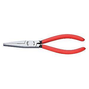 Knipex Long Nose Plier, 7-31/64" Overall Length, 1-3/16" Max. Jaw Opening, Serrated Gripping Surface