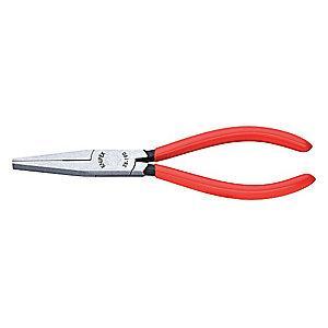 Knipex Long Nose Plier, 7-31/64" Overall Length, 1-3/16" Max. Jaw Opening, Serrated Gripping Surface