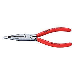 Knipex Long Nose Plier, 6-13/64" Overall Length, 1-3/16" Max. Jaw Opening, Serrated Gripping Surface