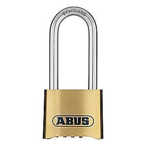 Abus Combination Padlock, Resettable Bottom-Dial Location, 2-1/2" Shackle Height