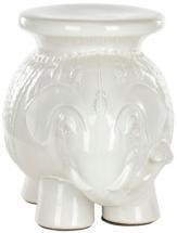 Safavieh Elephant Ceramic Patio Stool in Antique White