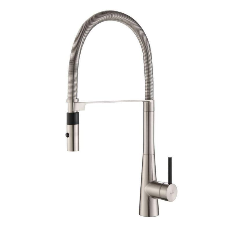 Kraus CrespoSingle Lever Commercial Style Kitchen Faucet W/ Flex Hose Stainless Steel