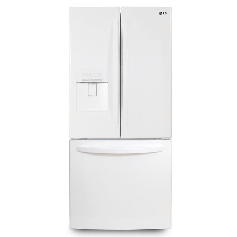 LG 22 cu. ft. French Door Refrigerator with External Water Dispenser in White