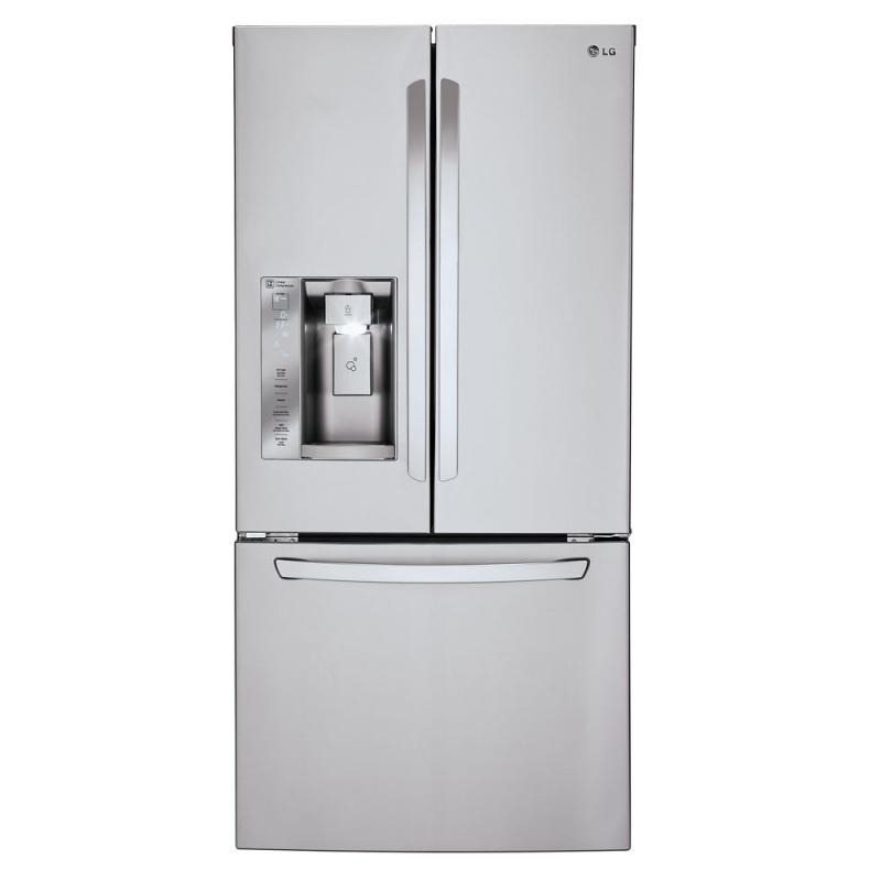 LG 24.2 cu. ft. French Door Refrigerator in Stainless Steel with Ice and Water Dispenser