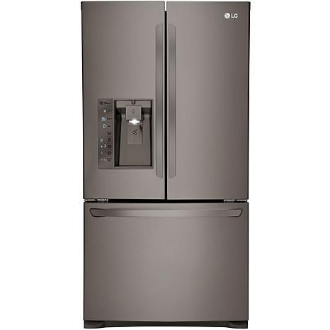 LG 24 Cu. Ft. Large-Capacity Counter-Depth 3-Door French Door Refrigerator - Black Stainless Steel