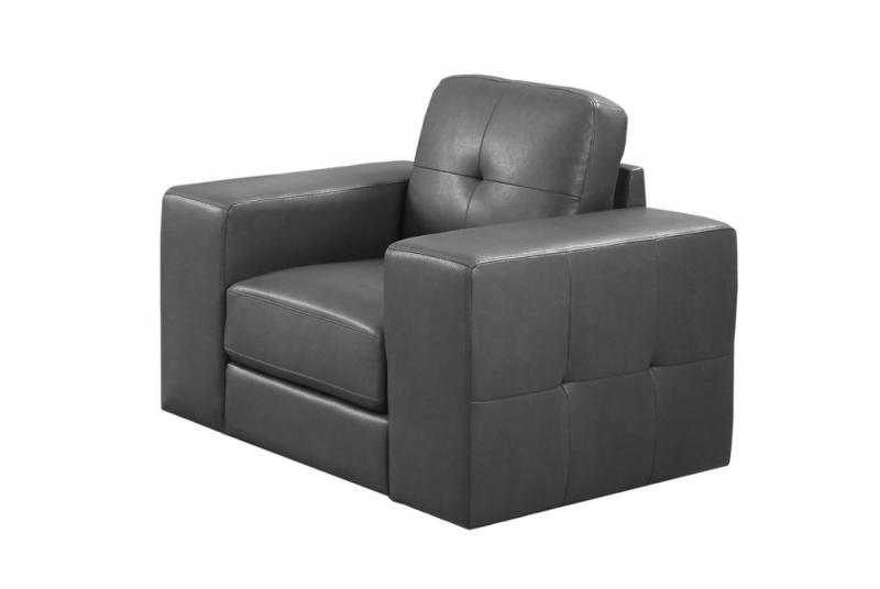 Monarch Chair - Charcoal Grey Bonded Leather