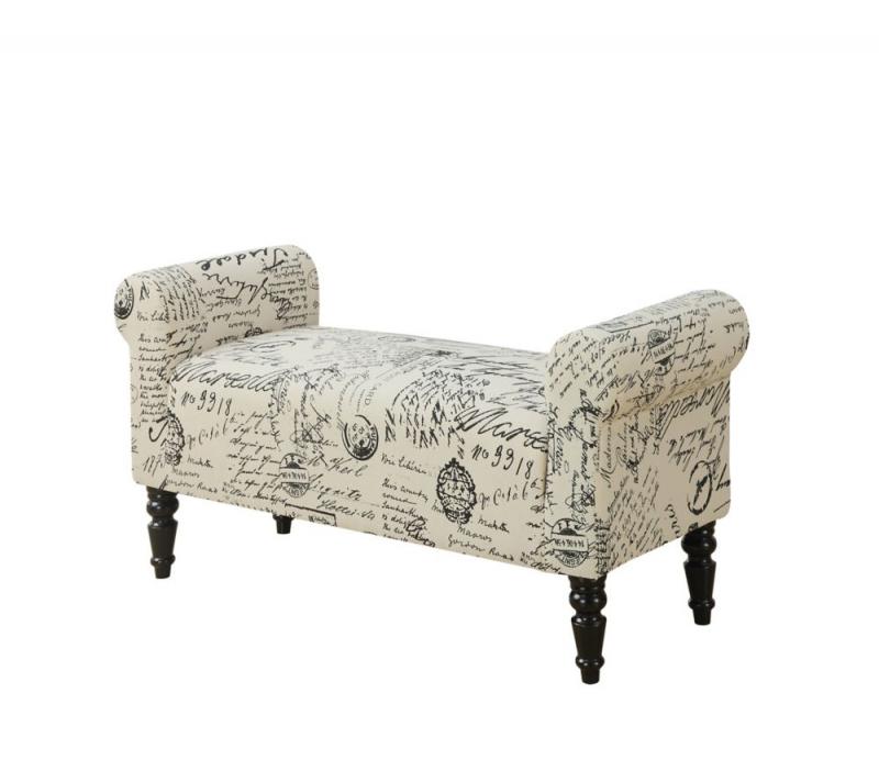 Monarch Bench - 44 Inch L / Traditional Style Vintage French Fabric