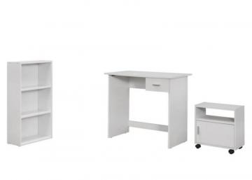 Monarch Computer Desk - 3PCS SET / White Desk / Bookcase / Cart