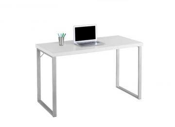 Monarch Computer Desk - 48 Inch L / White / Silver Metal