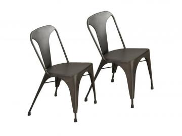 Monarch Dining Chair - 2Pcs / 33 Inch H Bronze Metal Café