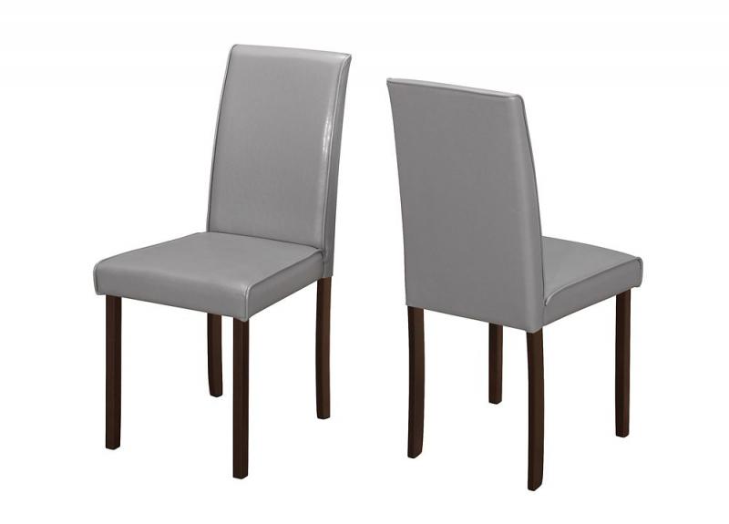 Monarch Dining Chair - 2Pcs / 36 Inch H Grey Leather-Look