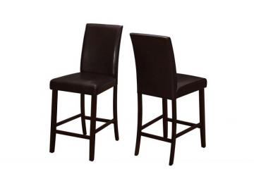 Monarch Dining Chair - 2Pcs / Brown Leather-Look Counter Height