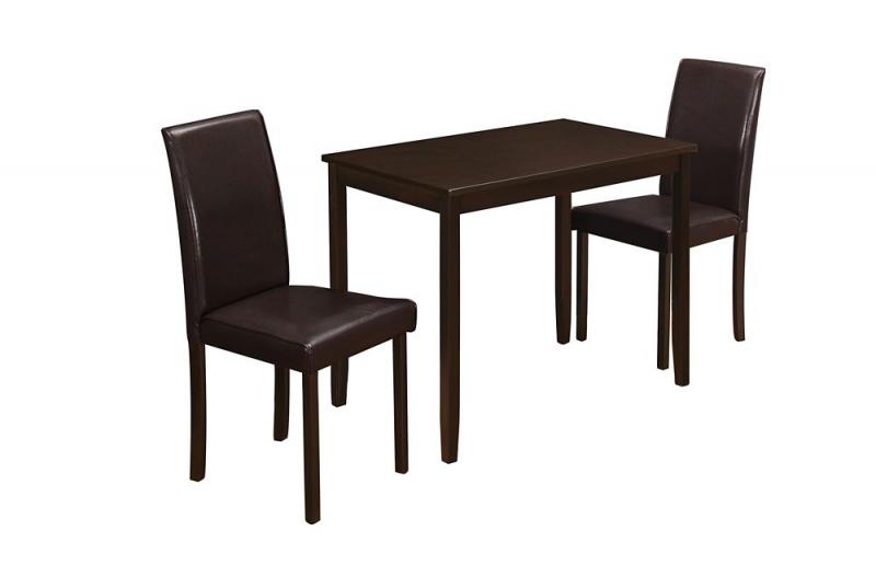 Monarch Dining Set - 3Pcs Set / Cappuccino / Brown Parson Chairs