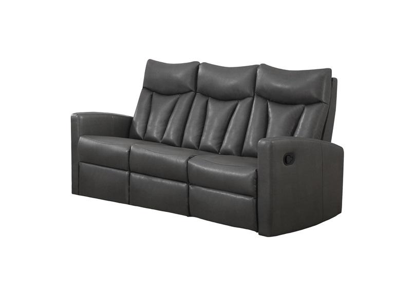 Monarch Reclining - Grey Bonded Leather Sofa