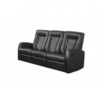 Monarch Reclining - Sofa Black Bonded Leather
