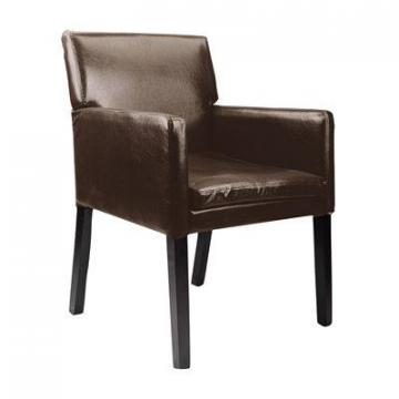 Corliving Antonio Accent Chair In Dark Brown Bonded Leather