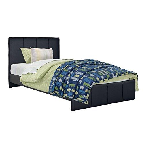Corliving Fairfield Black Bonded Leather Twin/Single Bed