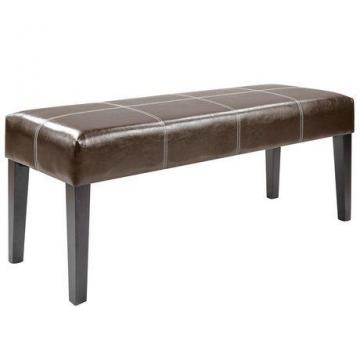 Corliving Antonio 47 Inch Bench In Dark Brown Bonded Leather