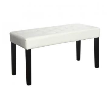 Corliving Fresno 12 Panel Bench In  White Leatherette