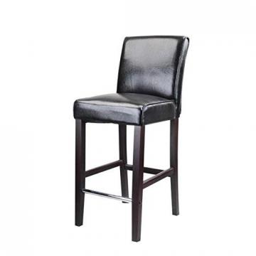 Corliving Antonio Bar Height Barstool In Black Bonded Leather