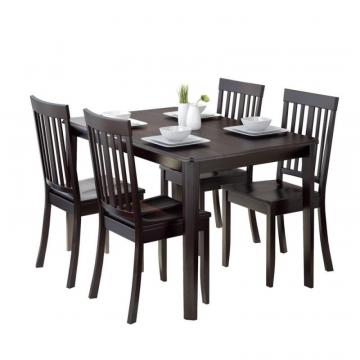 Corliving Atwood 5pc Dining Set, With Cappuccino Stained Chairs