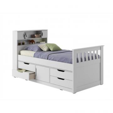 Corliving Madison Twin/Single Captain's Bed In Snow White