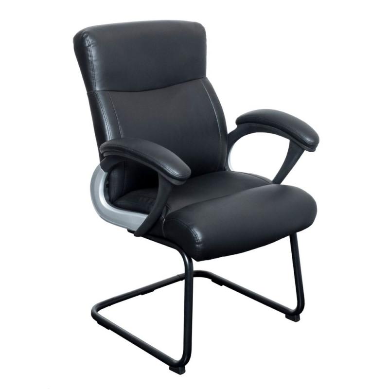 Corliving Workspace Black Leatherette Office Guest Chair
